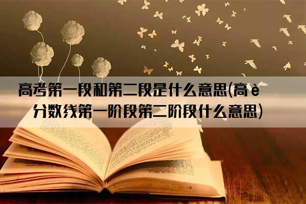 高考第一段和第二段是什么意思(高考分数线第一阶段第二阶段什么意思)