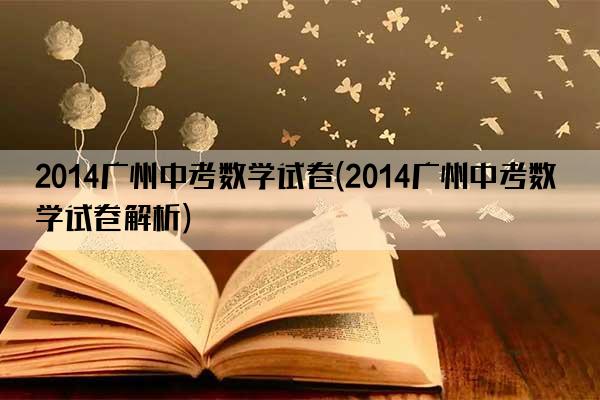 2014广州中考数学试卷(2014广州中考数学试卷解析)