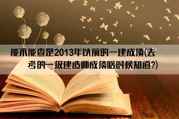 能不能查是2013年以前的一建成绩(去年考的一级建造师成绩啥时候知道?)