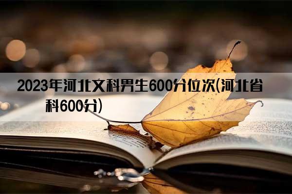 2023年河北文科男生600分位次(河北省文科600分)