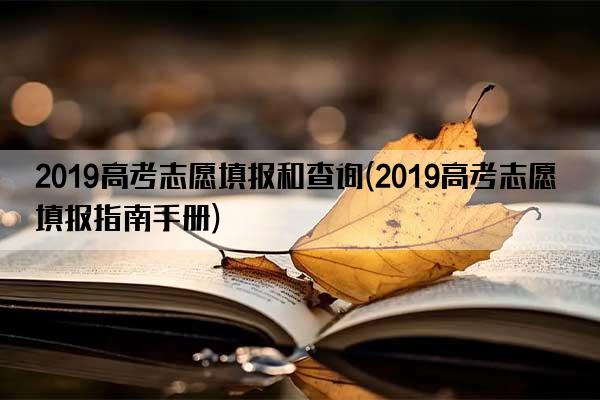 2019高考志愿填报和查询(2019高考志愿填报指南手册)