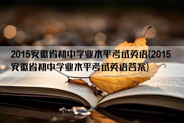 2015安徽省初中学业水平考试英语(2015安徽省初中学业水平考试英语答案)